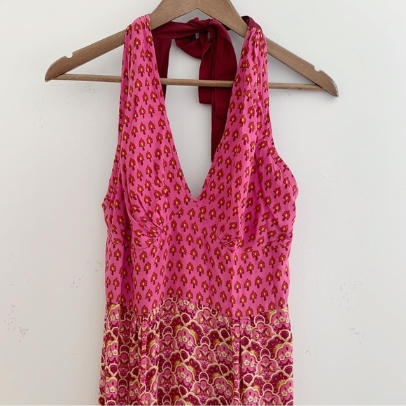 Plenty by Tracy Reese Silk Halter Maxi Dress 6 Floral Tiered - Picture 2 of 7